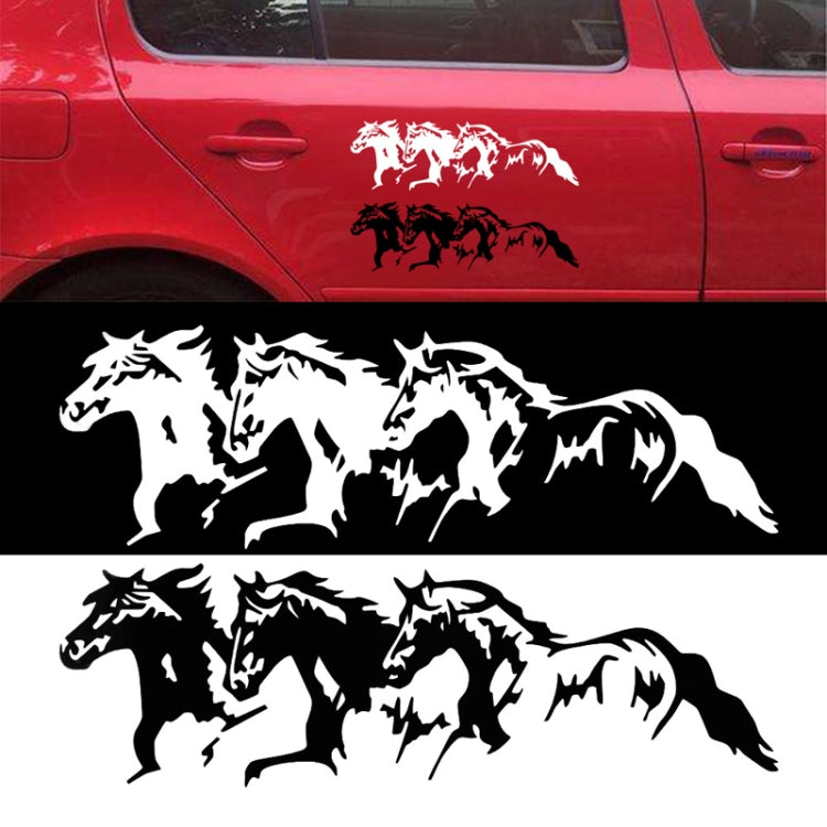 5PCS FGM-002 Carving Reflective Stickers Galloping Horse Car Body Sticker(White) - Decorative Sticker by buy2fix | Online Shopping UK | buy2fix