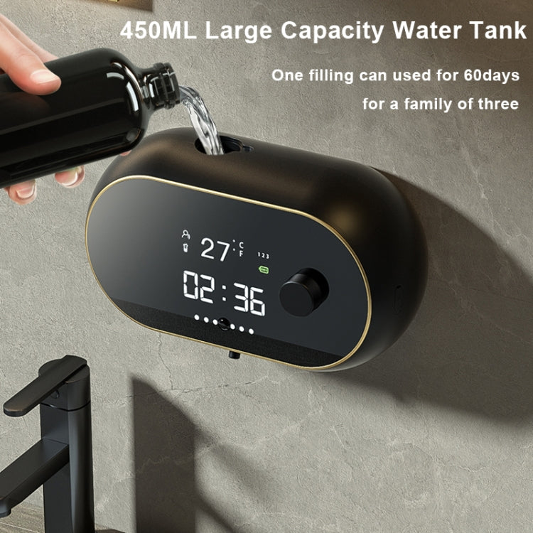 W2 Wall-mounted USB Charging Automatic Foam Soap Dispenser With Time Temperature Display(White) by buy2fix