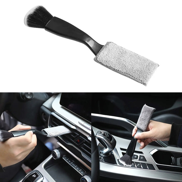 D-4527 Car Dust Cleaning Double-hended Soft Bristle Detail Brush(Black) - Car washing supplies by buy2fix | Online Shopping UK | buy2fix