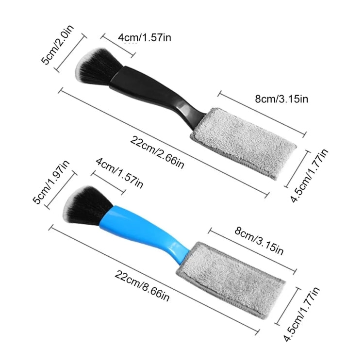 D-4527 Car Dust Cleaning Double-hended Soft Bristle Detail Brush(Blue) - Car washing supplies by buy2fix | Online Shopping UK | buy2fix
