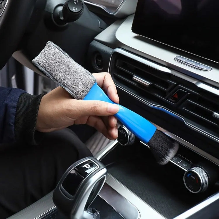 D-4527 Car Dust Cleaning Double-hended Soft Bristle Detail Brush(Blue) - Car washing supplies by buy2fix | Online Shopping UK | buy2fix