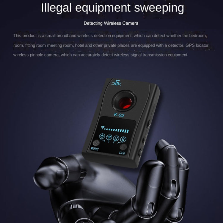 K92 Hotel Anti-candid Shooting Infrared Scanning Camera GPS Anti-location Detector - RF Signal Detector by buy2fix | Online Shopping UK | buy2fix