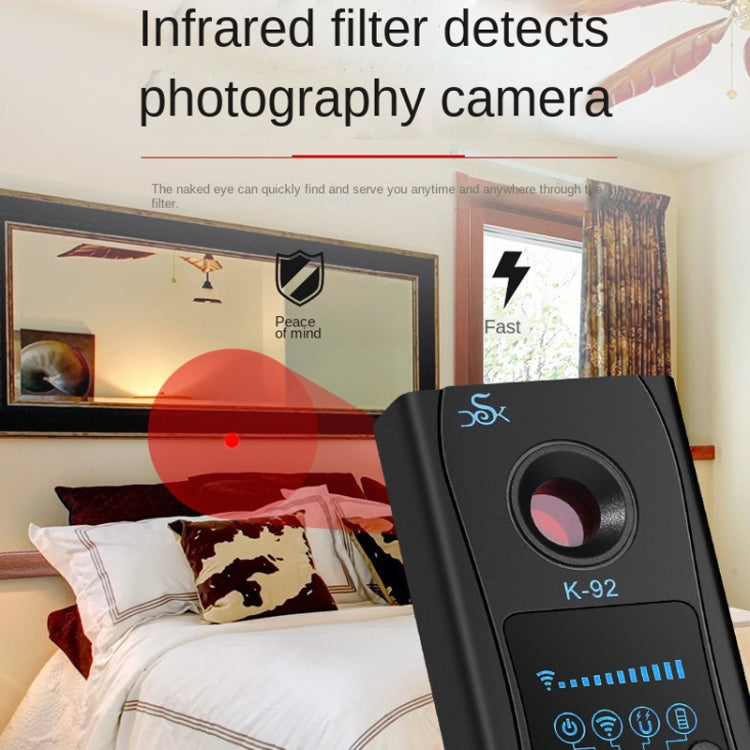 K92 Hotel Anti-candid Shooting Infrared Scanning Camera GPS Anti-location Detector - RF Signal Detector by buy2fix | Online Shopping UK | buy2fix
