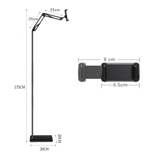 175cm Cantilever Floor Model Mobile Phone Live Broadcast Bedside Lifting Bracket by buy2fix