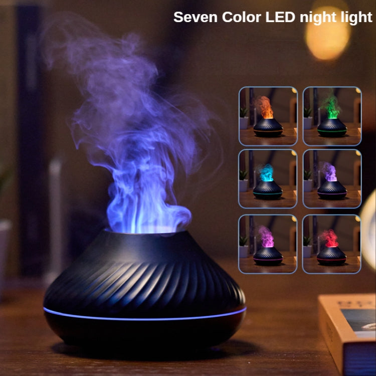 DQ705 Volcanic Flame Aroma Diffuser Essential Oil Lamp Air Humidifier with Color Night Light(Beige) - Air Purifiers & Accessories by buy2fix | Online Shopping UK | buy2fix