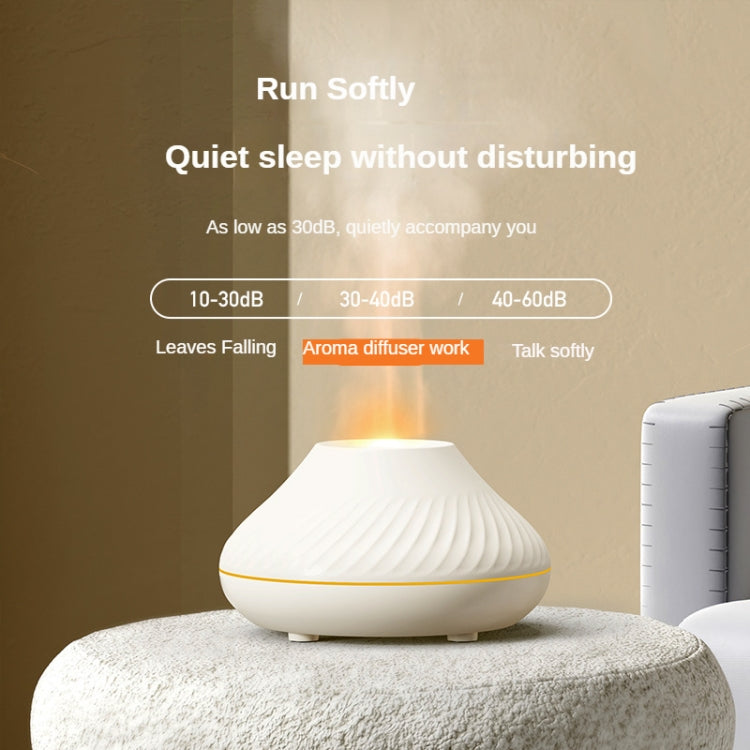 DQ705 Volcanic Flame Aroma Diffuser Essential Oil Lamp Air Humidifier with Color Night Light(Beige) - Air Purifiers & Accessories by buy2fix | Online Shopping UK | buy2fix