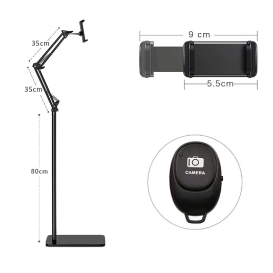 155cm Live Broadcast Bedside Cantilever Floor Bracket Bluetooth Remote Control Model (Black) by buy2fix