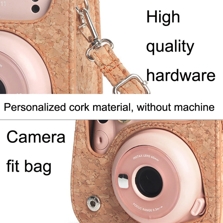 Cork Camera Bag Shoulder Bag Digital Photography Leather Case For FUJIFILM Instax Mini 11 - Camera Accessories by buy2fix | Online Shopping UK | buy2fix