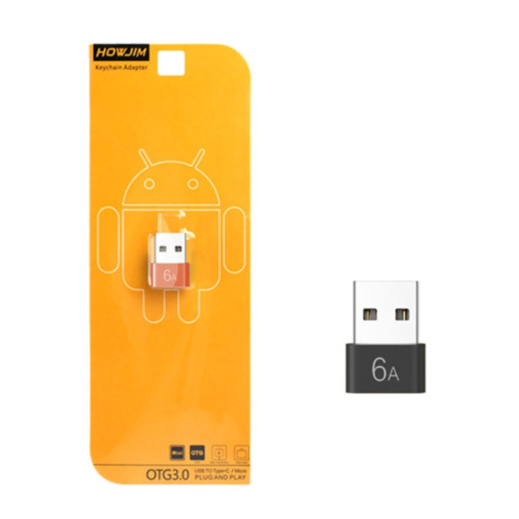 10 PCS HOWJIM HJ003 Type-C To USB3.0 Adapter Support Charging & Data Cable Transfer(Black) by HOWJIM