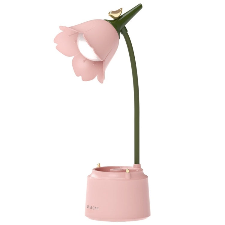 GIVELONG LED Foldable Desk Lamp Stylus Holder Night Light(Pink) - Desk Lamps by buy2fix | Online Shopping UK | buy2fix