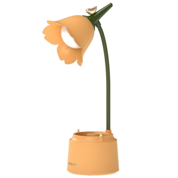 GIVELONG LED Foldable Desk Lamp Stylus Holder Night Light(Yellow) - Desk Lamps by buy2fix | Online Shopping UK | buy2fix