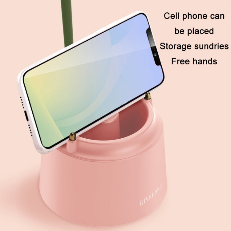 GIVELONG LED Foldable Desk Lamp Stylus Holder Night Light(Pink) - Desk Lamps by buy2fix | Online Shopping UK | buy2fix