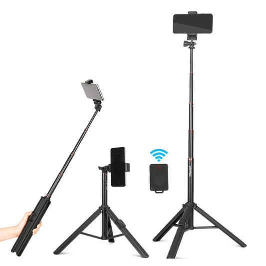QingZhuangShiDai ZP100 Aluminum Alloy Floor Phone Stand Live Bluetooth Phone Selfie Stick by Qingzhuangshidai