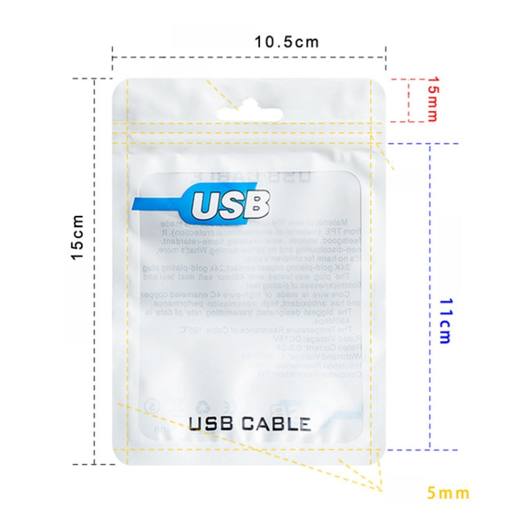 100 PCS USB Cable Packaging Bag Data Cable Bag Ziplock Bag 10.5 x 15 cm by buy2fix