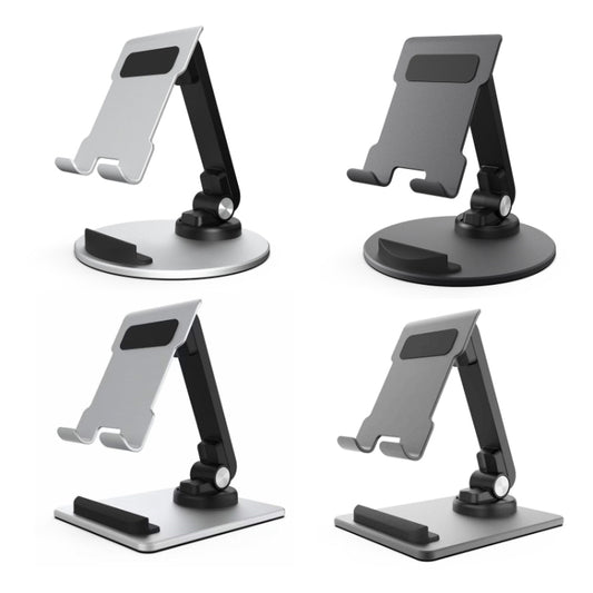 Portable Mobile Phone Tablet Desktop Stand, Color: Square Swivel Dark Gray by buy2fix