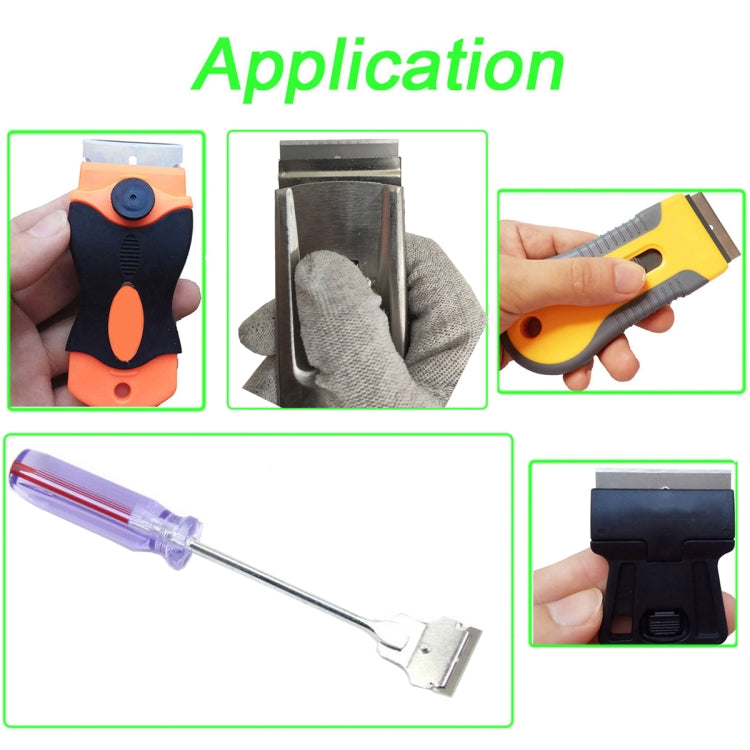 100 PCS A25 Car Film Mobile Phone Screen Auxiliary Tool Single Sided Stainless Steel Blade by buy2fix