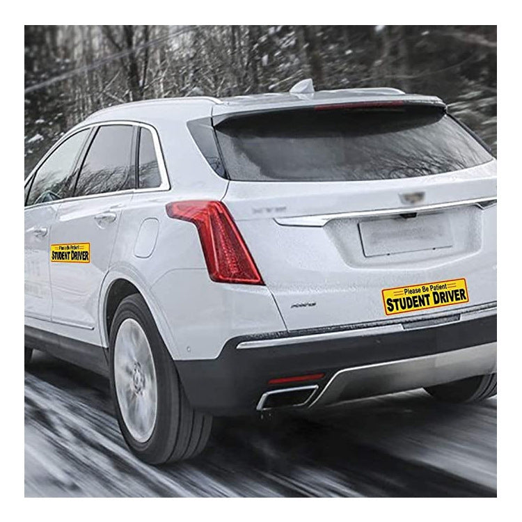 2 PCS STUDENT DRIVER Novice Car Sticker Magnetic Reflective Car Sticker 25 x 8 cm(Type A) by buy2fix