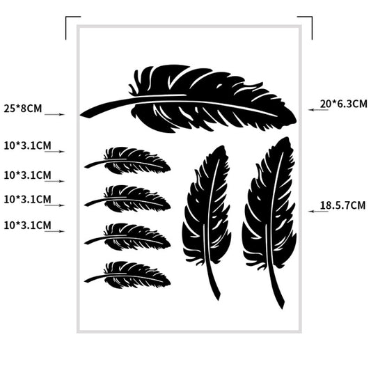 5 Sets Car 3D Feather Body Sticker Scratch Blocking Sticker(Black Feathers) by buy2fix