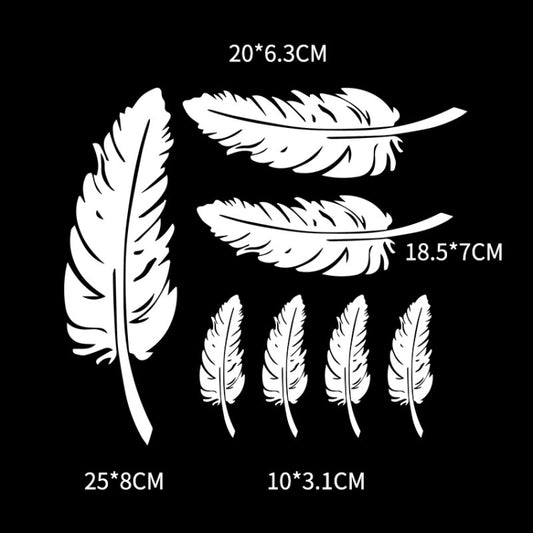 5 Sets Car 3D Feather Body Sticker Scratch Blocking Sticker(White Feathers) by buy2fix