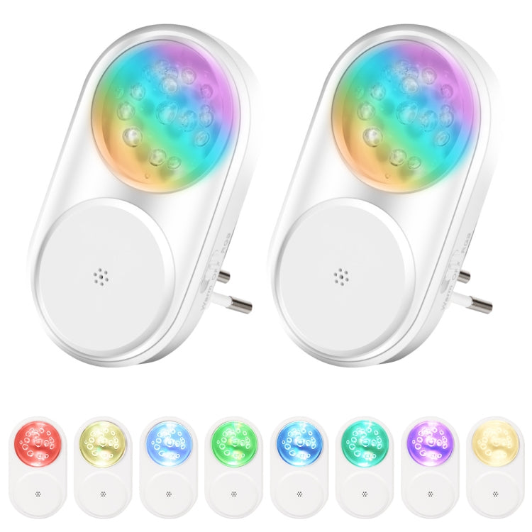 2 PCS Smart LED Light Control Night Light RGB Colorful Atmosphere Light with Sleeping Light(EU Plug) - Sensor LED Lights by buy2fix | Online Shopping UK | buy2fix