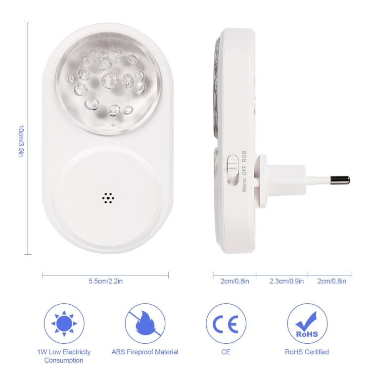 2 PCS Smart LED Light Control Night Light RGB Colorful Atmosphere Light with Sleeping Light(EU Plug) - Sensor LED Lights by buy2fix | Online Shopping UK | buy2fix