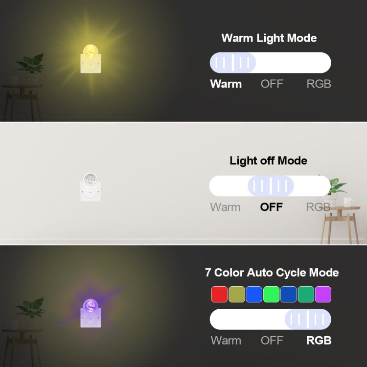 2 PCS Smart LED Light Control Night Light RGB Colorful Atmosphere Light with Sleeping Light(EU Plug) - Sensor LED Lights by buy2fix | Online Shopping UK | buy2fix