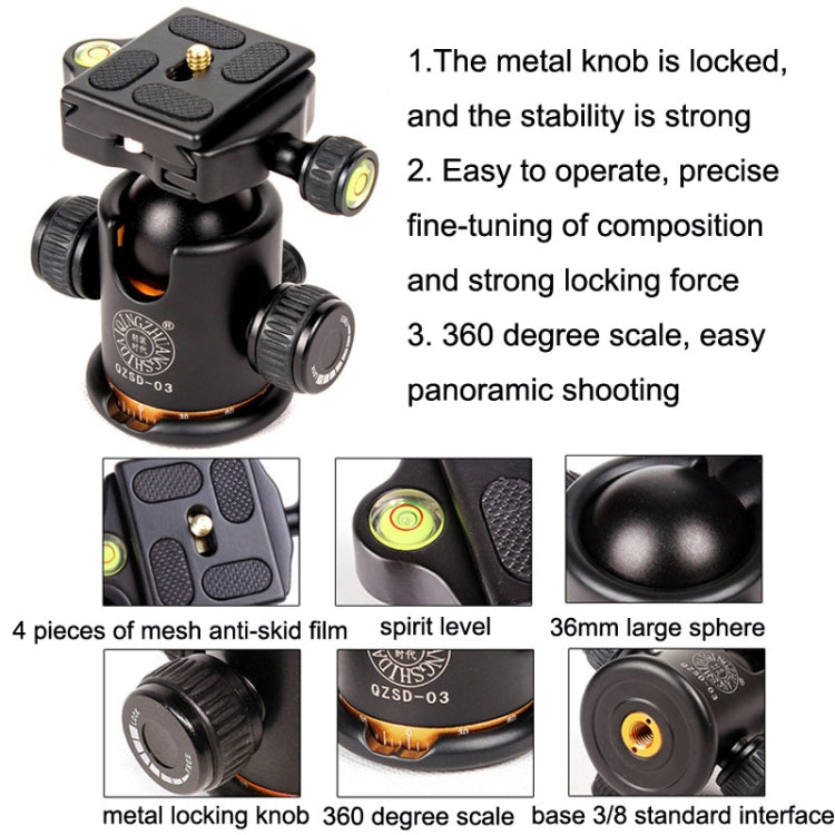 QingZhuangShiDai Q03 Digital Photography Tripod Spherical Panorama Head by QingZhuangShiDai