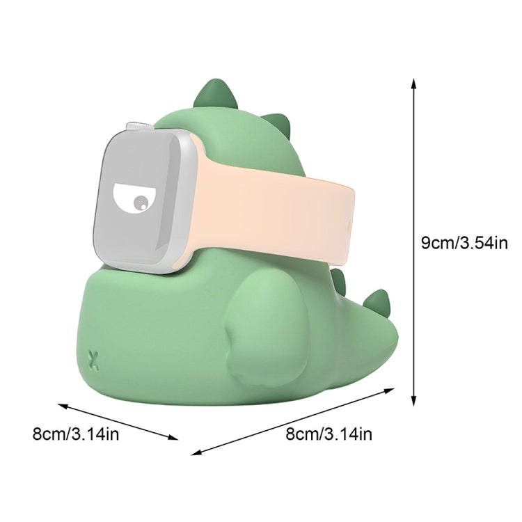 2 PCS H003 Cute Dinosaur Shaped Silicone Charging Stand without Watch For Apple Watch(Green) by buy2fix