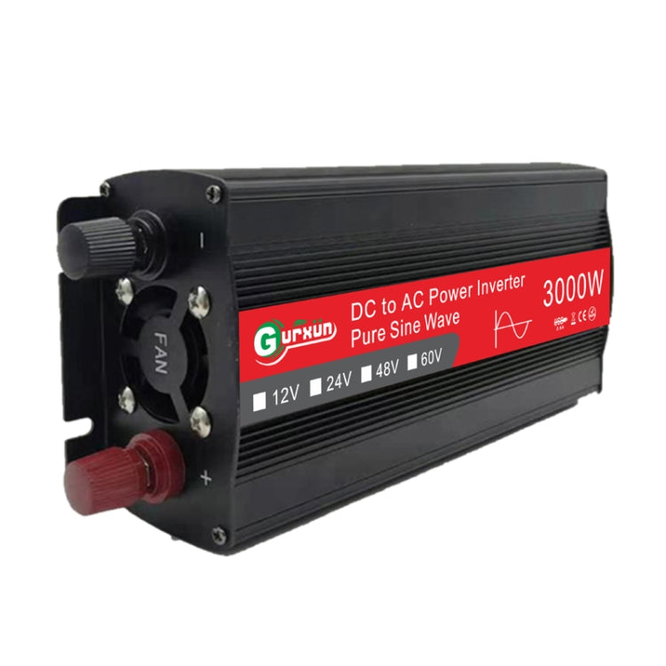 Gurxun Sine Wave Inverter 3000W 12/24/48/60V To 220V Car Boost Converter, Specification: 48V-220V - Pure Sine Wave by buy2fix | Online Shopping UK | buy2fix