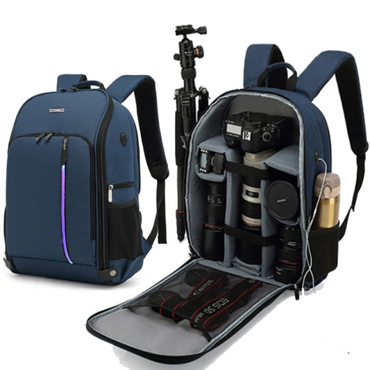 TONO LED Light SLR Digital Camera Backpack With USB Port(Black) by TONO