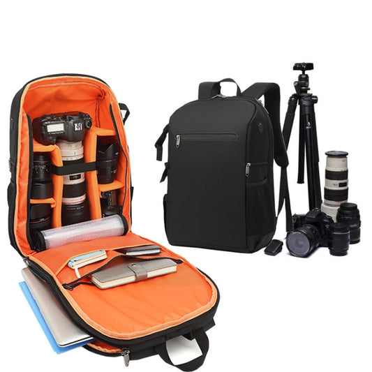 Oxford Cloth Waterproof Photography Backpack 17 Inch Laptop Backpack(Orange) by buy2fix