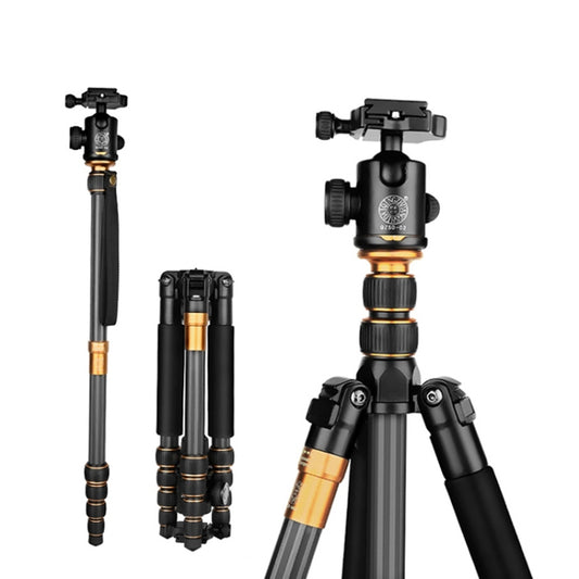 QingZhuangShiDai Q666C Portable Travel Photography Ball Head SLR Camera Carbon Fiber Tripod(Black) by QingZhuangShiDai