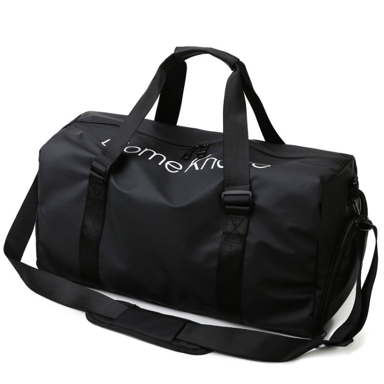 B-316 Large Capacity Glossy Waterproof Fitness Bag Luggage Bag(Black) - Travel Bags by buy2fix | Online Shopping UK | buy2fix
