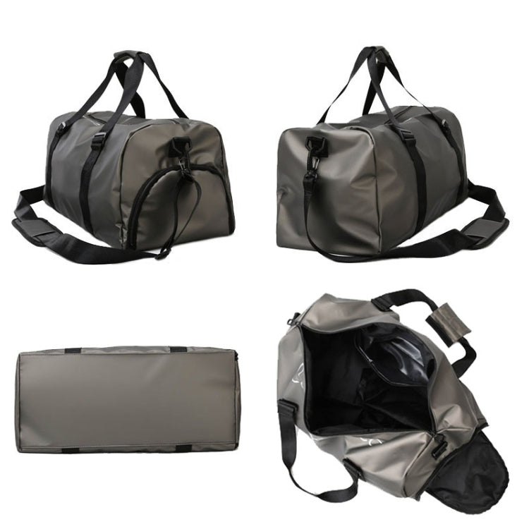 B-316 Large Capacity Glossy Waterproof Fitness Bag Luggage Bag(Black) - Travel Bags by buy2fix | Online Shopping UK | buy2fix