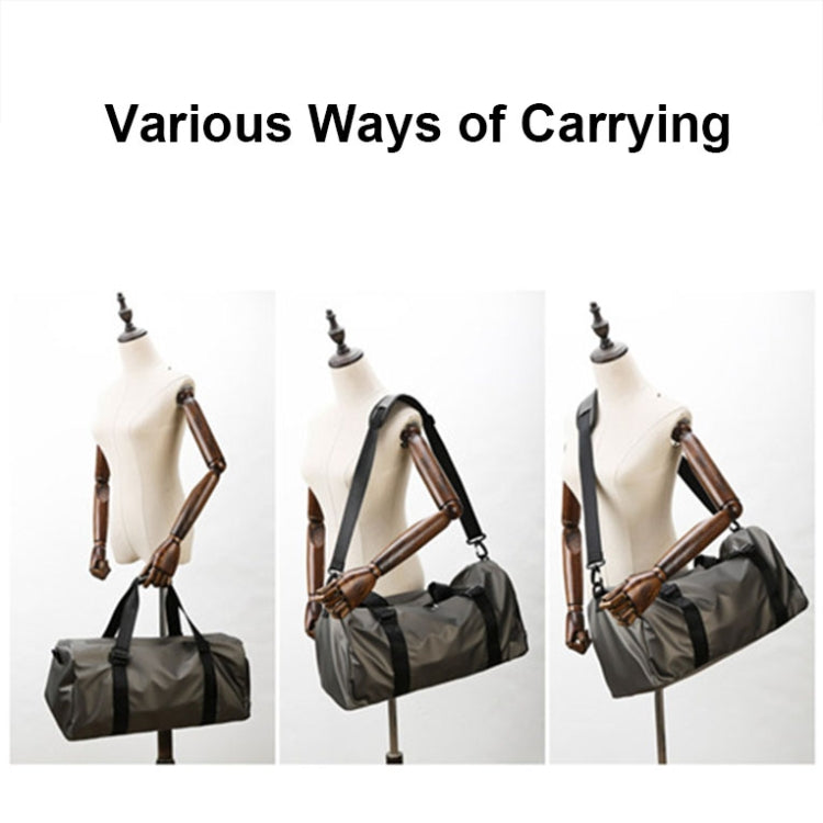B-316 Large Capacity Glossy Waterproof Fitness Bag Luggage Bag(Grey) - Travel Bags by buy2fix | Online Shopping UK | buy2fix