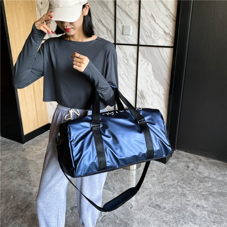 B-316 Large Capacity Glossy Waterproof Fitness Bag Luggage Bag(Grey) - Travel Bags by buy2fix | Online Shopping UK | buy2fix