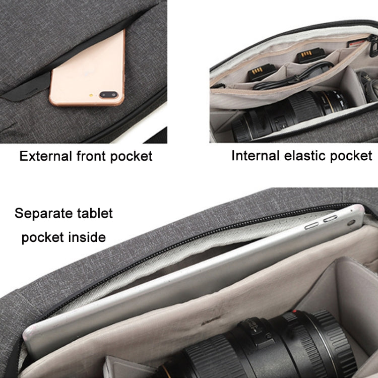 Portable Waterproof Photography SLR Camera Messenger Bag, Color: 3L Dark Gray - Strap Satchel by buy2fix | Online Shopping UK | buy2fix