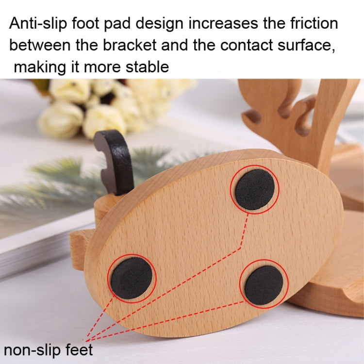 Wooden Mobile Phone Bracket Beech Lazy Mobile Phone Holder,Style: Kung Fu by buy2fix