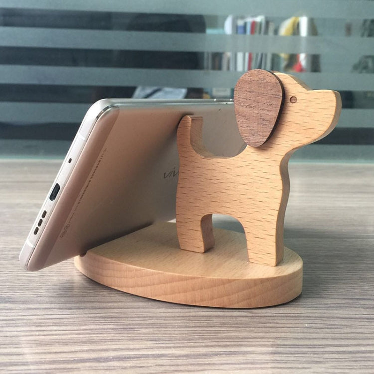 Wooden Mobile Phone Bracket Beech Lazy Mobile Phone Holder,Style: Puppy by buy2fix