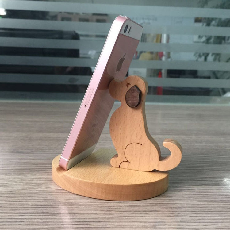 Wooden Mobile Phone Bracket Beech Lazy Mobile Phone Holder,Style: Golden Retriever by buy2fix