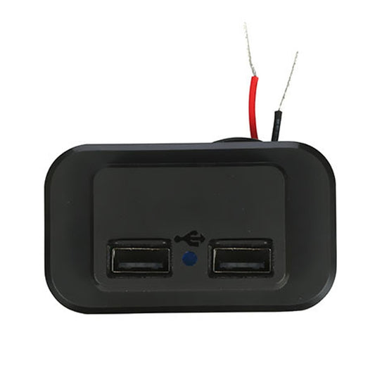 3.1A Punch-Free Automatic Spring Cover RV Bus Modified Car Charger Dual USB Car Charger(Black) - DIY Modified Charger by buy2fix | Online Shopping UK | buy2fix