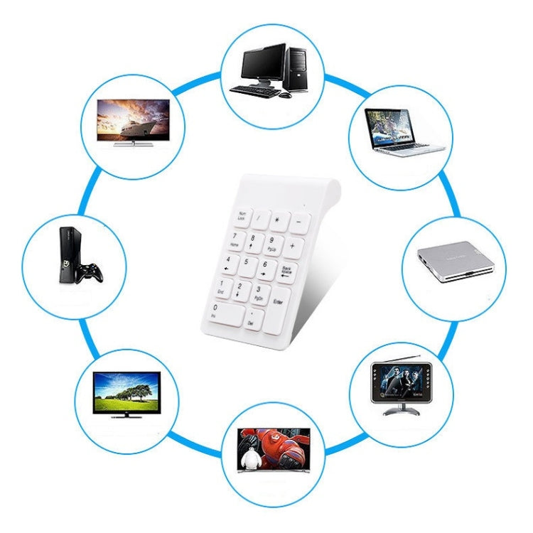 Mini 2.4G Wireless Numeric Keypad(White) by buy2fix