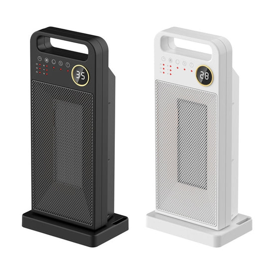 LCD Digital Display Rotary Remote Control Heater PTC Ceramic Heating Heater, Spec: UK Plug (Black) by buy2fix