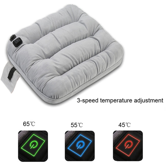 10W 5V USB Adjustable Temperature Graphene Heated Cushion Office Chair Cushion(Light Grey) by buy2fix