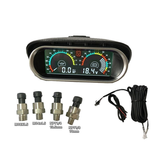 Agricultural Vehicle Car Modification Instrument, Style: Oil Meter (NPT1/8) With Voltage - Clocks & Car Meters by buy2fix | Online Shopping UK | buy2fix