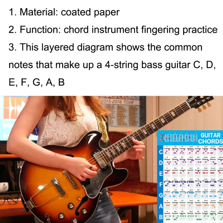 G625 Paper Chord Score Guitar Chord Fingering Exercise Chart(Large) by buy2fix