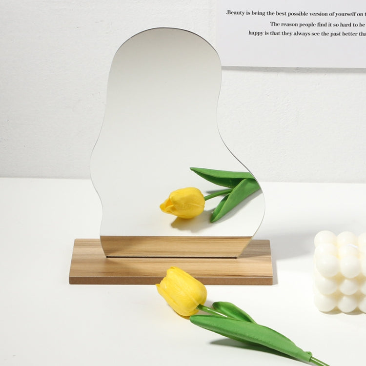 Irregular Acrylic Mirror With Wooden Base Photo Props(Mountain) - Acrylic Props by buy2fix | Online Shopping UK | buy2fix