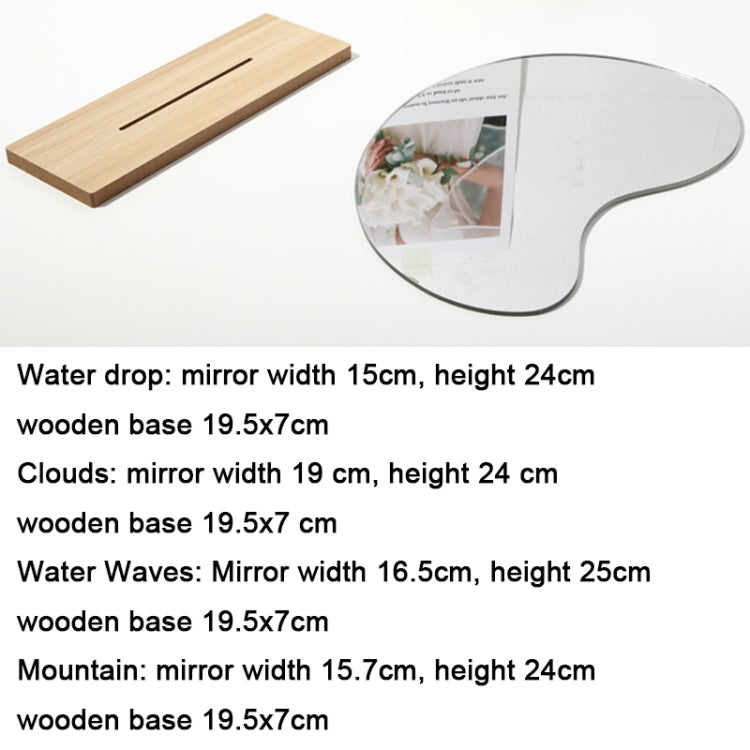 Irregular Acrylic Mirror With Wooden Base Photo Props(Mountain) - Acrylic Props by buy2fix | Online Shopping UK | buy2fix