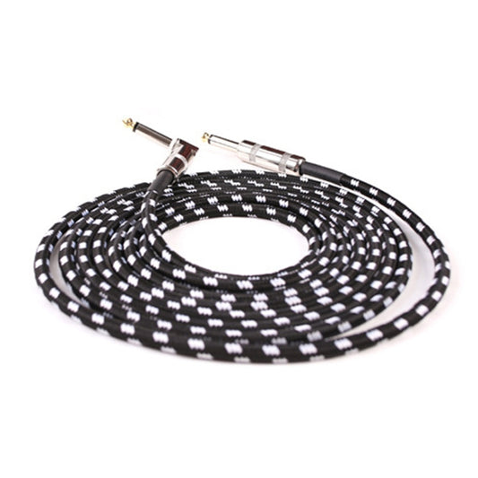 Guitar Connection Wire Folk Bass Performance Noise Reduction Elbow Audio Guitar Wire, Size: 6m(Black White) by buy2fix