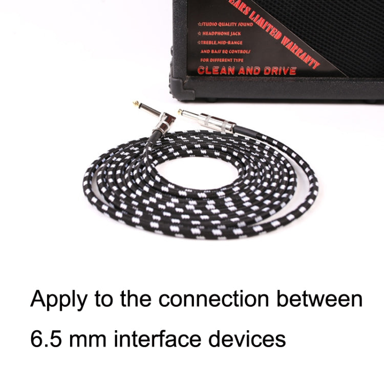 Guitar Connection Wire Folk Bass Performance Noise Reduction Elbow Audio Guitar Wire, Size: 6m(Black White) by buy2fix